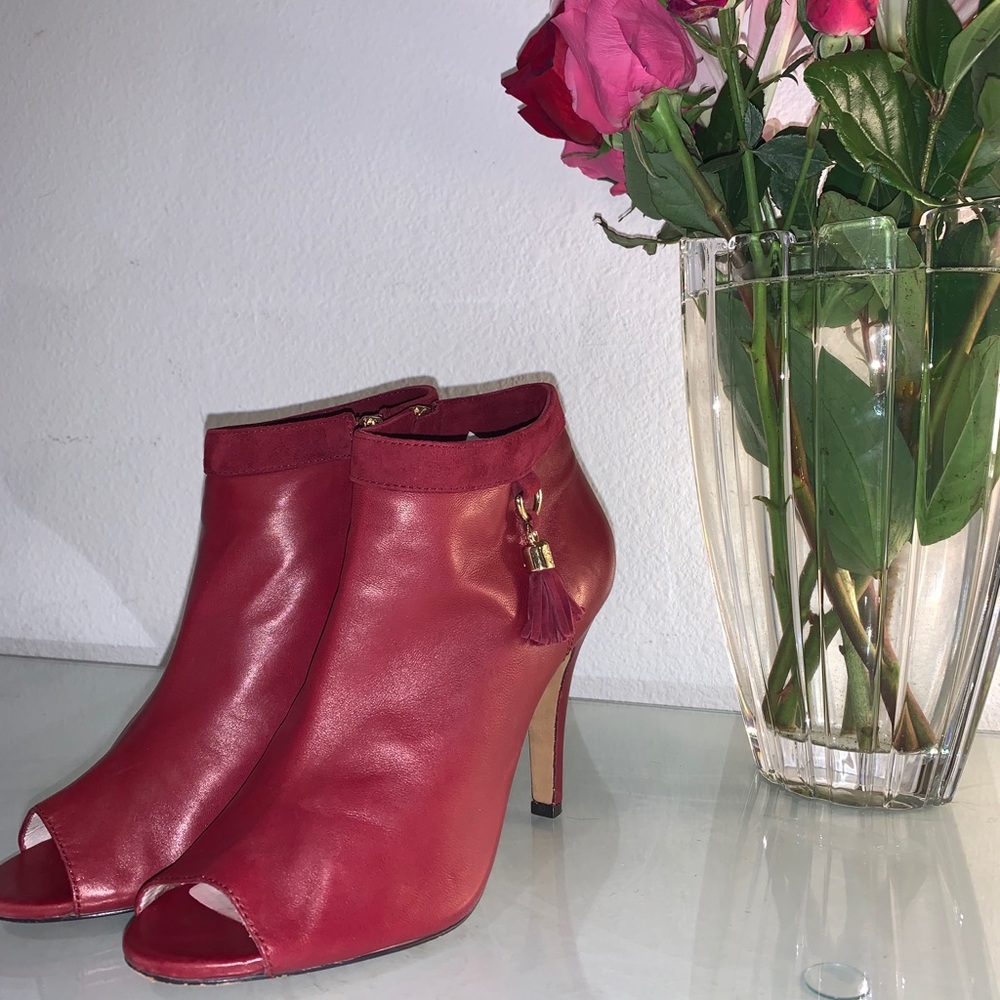 Vince Camuto Red Open Toe Booties